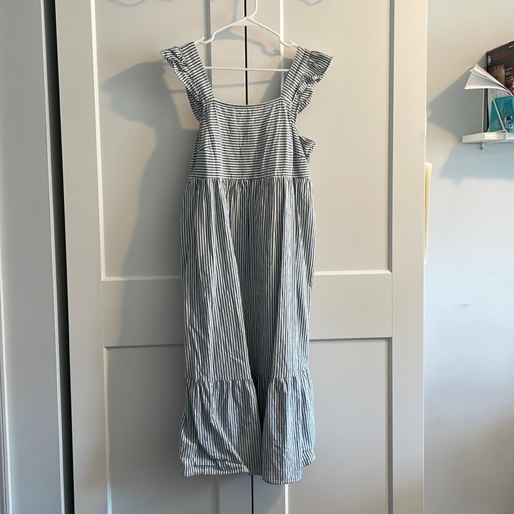 Striped Maxi Dress with Ruffle Sleeves, Universal Thread; Medium